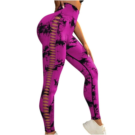 Hvyesh Women High Waisted Leggings Tummy Control Workout Yoga Pants Trendy Hollow Out Athletic Running Pants Lightweigt Butt Lifting Yoga Leggings