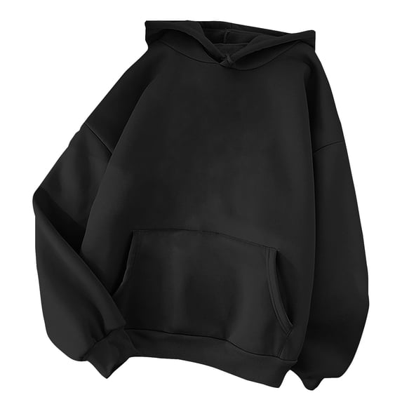 Hvyesh Women Hoodie Long Sleeve Kangaroo Pocket Sweatshirts Loose Fit Drop Shoulder Pullovers Top
