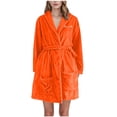 thumbnail image 1 of Hvyesh Women Kimono Robes Lightweight Fleece-Line Terry Cloth Bathrobe Cozy Graphic Print Knee Length Bath Robe, 1 of 3