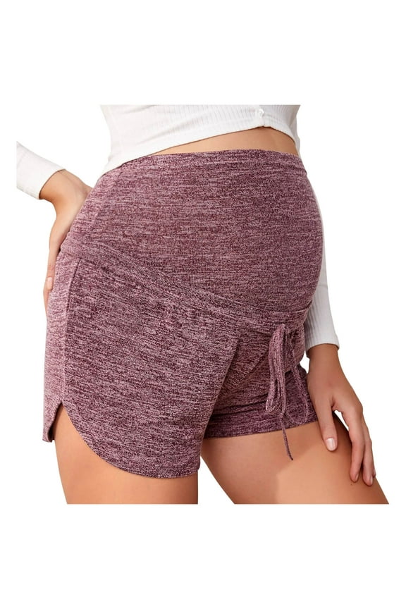 Women Maternity Shorts Pajama Sleep Lounge Pregnancy Sleepwear Over Belly Active Yoga Shorts