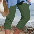 thumbnail image 1 of Hvyesh Women Plus Size Capri Pants 2025 Summer Capri Leggings Lightweight Summer Casual High Wasit Stretch Pants Cropped Trousers, 1 of 5