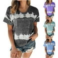 thumbnail image 1 of Hvyesh Women Plus Size T-Shirt Loose Fit Tie Dye Tops Short Sleeve Gym Basic Tee Shirt Summer Casual Blouses Rebajas de verano, 1 of 4