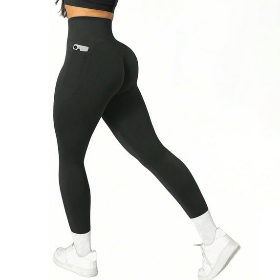 Hvyesh Women Scrunch Butt Lifting Leggings with Pockets Compression High Waisted Gym Workout Leggings Tummy Control Tight Yoga pants