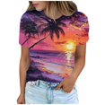 thumbnail image 1 of Hvyesh Women Short Sleeve Shirt Casual Hawaiian Graphic Tee 2025 Summer Shirts Loose Fit Crewneck Vacation Blouse, 1 of 5