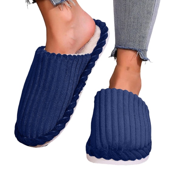 Hvyesh Women Slippers Plush House Bedroom Slippers for Woman Closed Toe Ladies Slides