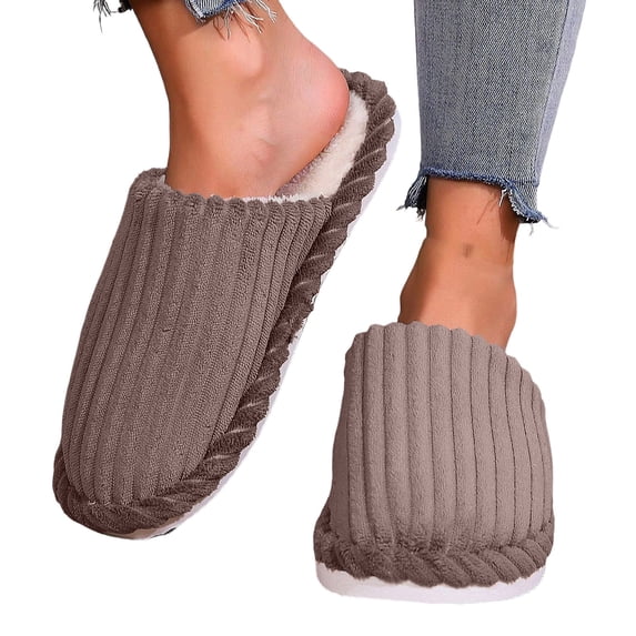 Hvyesh Women Slippers Plush House Bedroom Slippers for Woman Closed Toe Ladies Slides