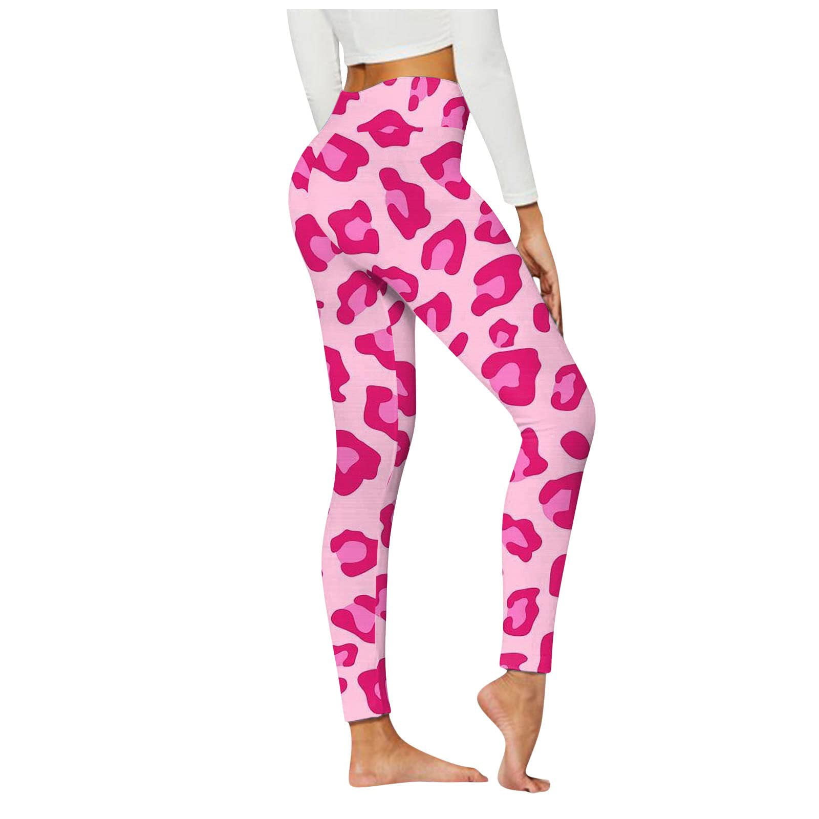 Hot Pink Cow Pattern Leggings - Free Shipping - Projects817 - Projects817  LLC