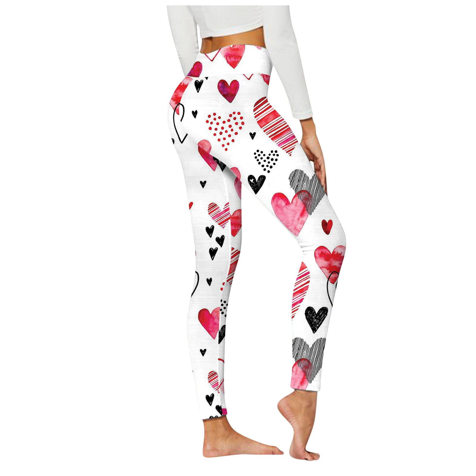 Rvidbe Valentines Day Leggings for Women, Womens High Waist Valentine's Day  Print Yoga Leggings Butt Lifting Athletic PantsValentines Day Tights for  Women Pink 