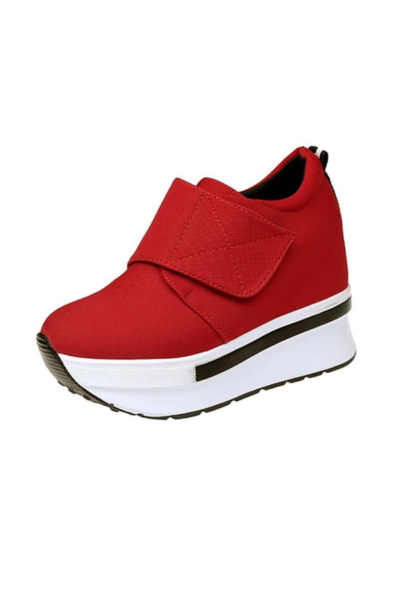 Women Thick Soled Wedge Sneakers Slip On Loafers Casual Dressy Walking Comfort Shoes Wide Low Top Trendy Canvas Shoes
