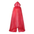 thumbnail image 1 of Hvyesh Women Tulle Cape Lightweight Hooded Cloak Bride Vampire Cosplay Costume for Halloween, 1 of 4