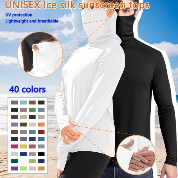 Hvyesh Women UPF 50+ UV Shirts Long Sleeve with Thumb Holes Face Cover Workout Sun Shirt Quick Dry Athletic Hiking Running Tops