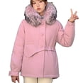 thumbnail image 1 of Hvyesh Women Winter Puffer Coats Warm Fleece Line Snow Parka Thicken Buttons Long Sleeve Sherpa Lined Puffer Coats Baggy Insulated Padded Outwear With Faux Fur Trim Hood, 1 of 5