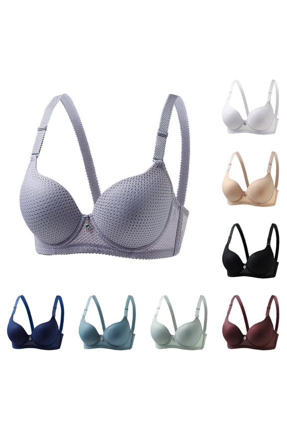 Women Wireless Push Up Bra Plus Size Seamless Bras Convertible Straps Full-Coverage Bralette