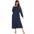 thumbnail image 1 of Hvyesh Women Zipper Robe Long Sleeve Nightgowns Lightweight Hooded Bathrobe Full Length Nightgowns with Pockets, 1 of 5