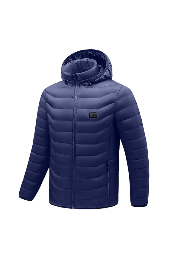 Women and Men Heated Coat Long Sleeve Hooded Heated Jackets Dual Control 11 Heating Areas Smart Electric Rechargeable Heated Coat with Pocktes