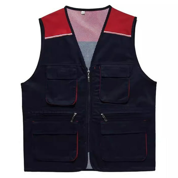 Hvyesh Women and Men Work Vest Multi-Pockets Zipper Work Vest Volunteer Activity Event Waistcoat Unisex Gilet