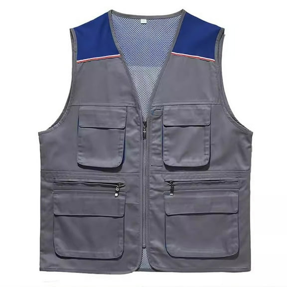 Hvyesh Women and Men Work Vest Multi-Pockets Zipper Work Vest Volunteer Activity Event Waistcoat Unisex Gilet
