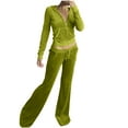 thumbnail image 1 of Hvyesh Women's 2 Piece Velour Tracksuit Set Heart Print Long Sleeve Zipper Hoodie Cropped Jacket and Sweatpants Y2K Sweatsuit Set, 1 of 7