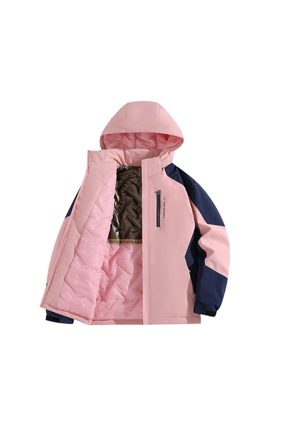 Women's 3-in-1 Winter Coats Snow Ski Jacket Waterproof Windproof Fleece Lined Winter Jacket Parka Pink M