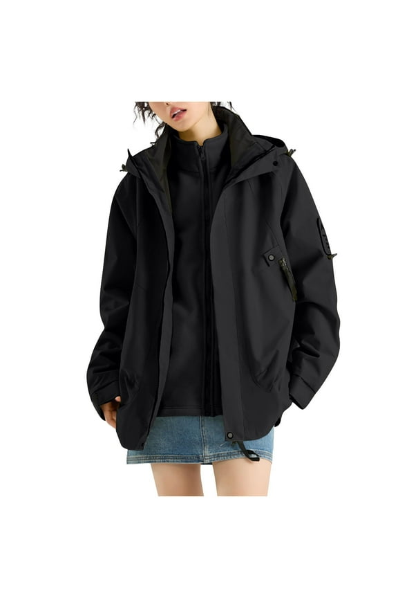 Women's 3-in-1 Winter Coats Warm Snow Ski Jacket Waterproof Windproof Fleece Lined Winter Jacket Parka