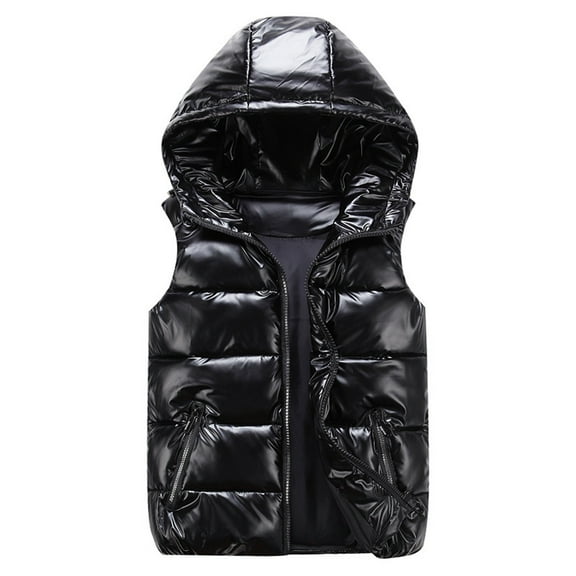 Hvyesh Women's Crop Puffer Vest Warm Hood Sleeveless Padded Gilet Coat Winter Termal Zip Up Puffer Jackets