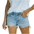 thumbnail image 1 of Hvyesh Women's Cut Off Denim Jean Shorts Ripped Distressed Jean Shorts Casual Button Zipper Short Summer Ripped Jean Shorts, 1 of 9
