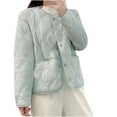 thumbnail image 1 of Hvyesh Women's Diamond Quilted Jackets Lightweight Casual Bomber Jacket Warm Winter Coats Cute Button Down Coat with Pockets, 1 of 2