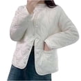 thumbnail image 1 of Hvyesh Women's Diamond Quilted Jackets Lightweight Casual Bomber Jacket Warm Winter Coats Cute Button Down Coat with Pockets, 1 of 2