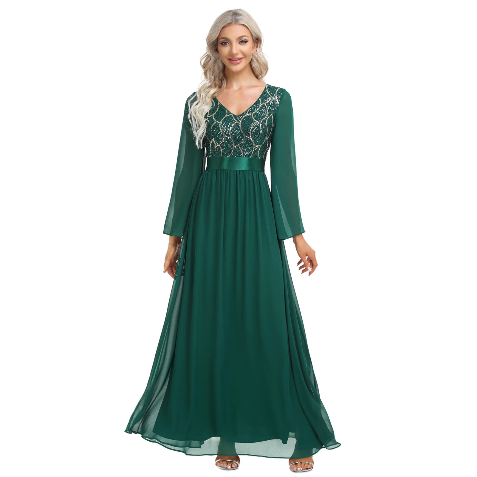 sachin and babi light blue dress Luxury Floor Length V Neck Dress For Formal Events main image 1
