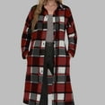 thumbnail image 1 of Hvyesh Women's Flannel Plaid Shacket Jacket Long Sleeve Button Down Shirts Fall Winter Long Coats with Pockets, 1 of 5