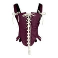 thumbnail image 1 of Hvyesh Women's Front Lace Up Overbust Corset Adjustable Straps Vintage Renaissance Corset Tops Waist Cincher Bustier Bodice Purple, 1 of 9