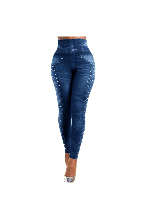 Women's Joggers Pants Lightweight Athletic Leggings Denim High Waisted Compression Sports Yoga Pants Lounge Pants for Workout, Yoga, Running