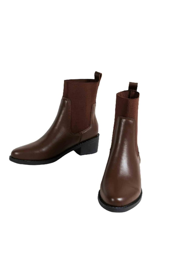 Women's Knit Sock Ankle Boots Pointed Toe Stretch Heel Slip-on Stretch Booties Shoes