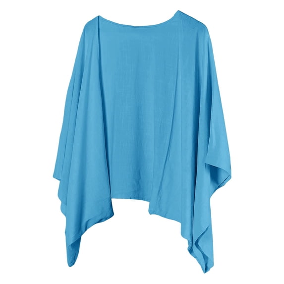 Hvyesh Women's Linen Cardigan 3/4 Sleeve Open Front Lightweight Kimono Shrugs Casual Loose Cover Ups Beach Vacation Outfits