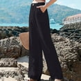 thumbnail image 1 of Hvyesh Women's Linen Pants 2025 Summer Casual Wide Leg Palazzo Pants Spring High Waist Flowy Beach Trousers Outfits, 1 of 8