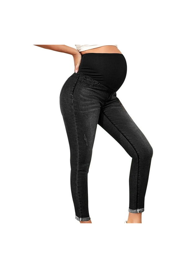 Women's Maternity Jeans Over Belly Skinny Stretchy Denim Pants Slim Butt Lift Pregnancy Pants Cozy Yoga Workout Pants