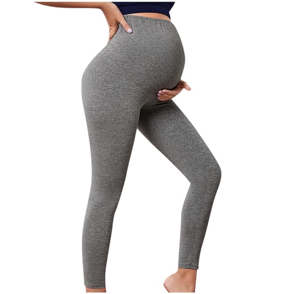 Hvyesh Women's Maternity Leggings Over The Belly - Stretchy Soft Bump Support Yoga Legging Workout Activewear High Waist Pregnancy Pants