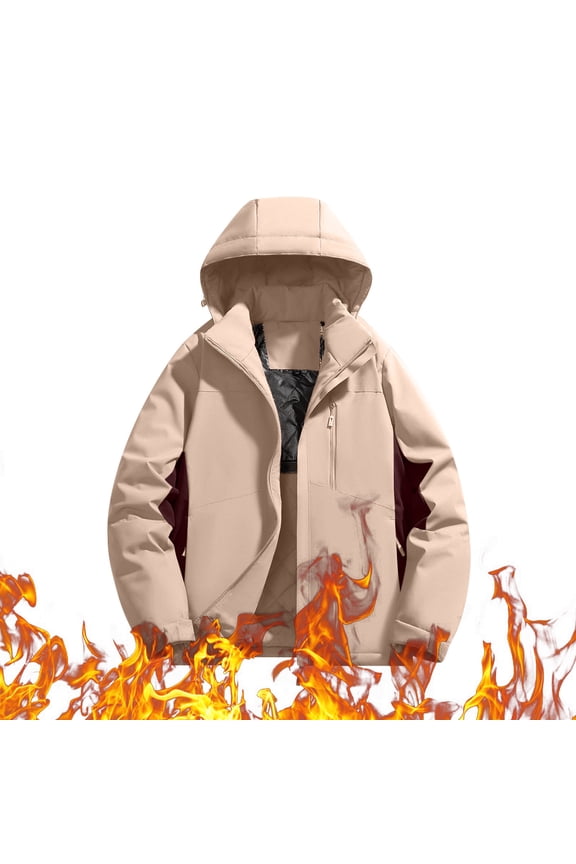 Women's Men's Winter Coats Sherpa Lined Hooded Ski Jacket Warm Fleece Waterproof Snowboard Jacket Windproof Windbreaker