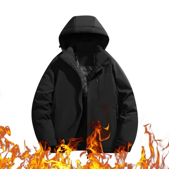 Hvyesh Women's Men's Winter Coats Sherpa Lined Hooded Ski Jacket Warm Fleece Waterproof Snowboard Jacket Windproof Windbreaker