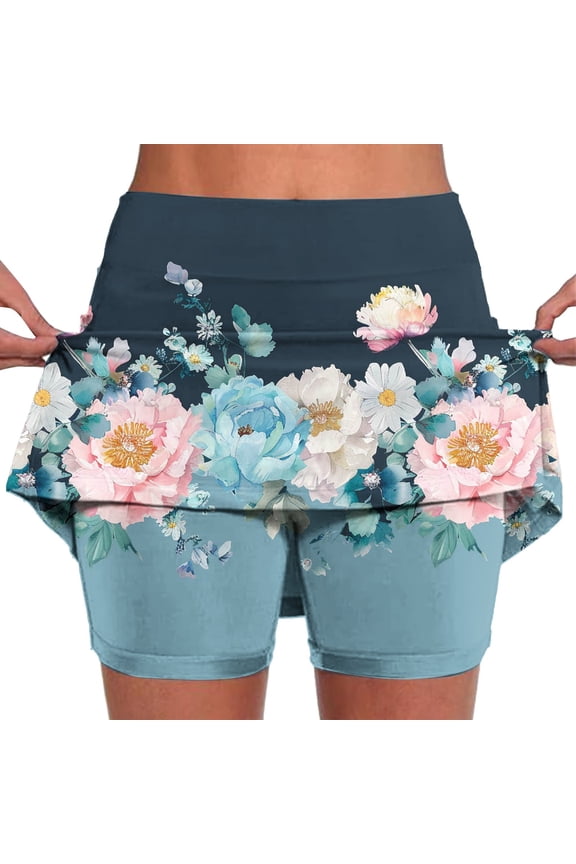 Women's Mini Tennis Skirt 2025 Plus Size Athletic Golf Skorts Cute Floral Print Summer Workout Outfits