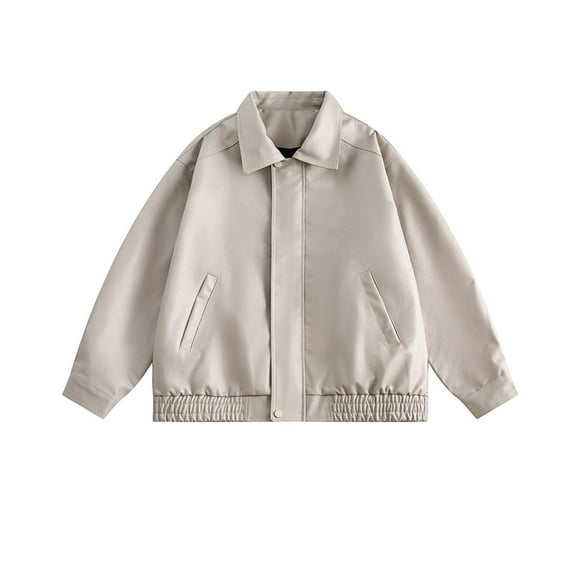 Hvyesh Women's Oversized Faux Leather Bomber Jacket Zipper Boyfriend Shacket Trendy Motocycle Jacket