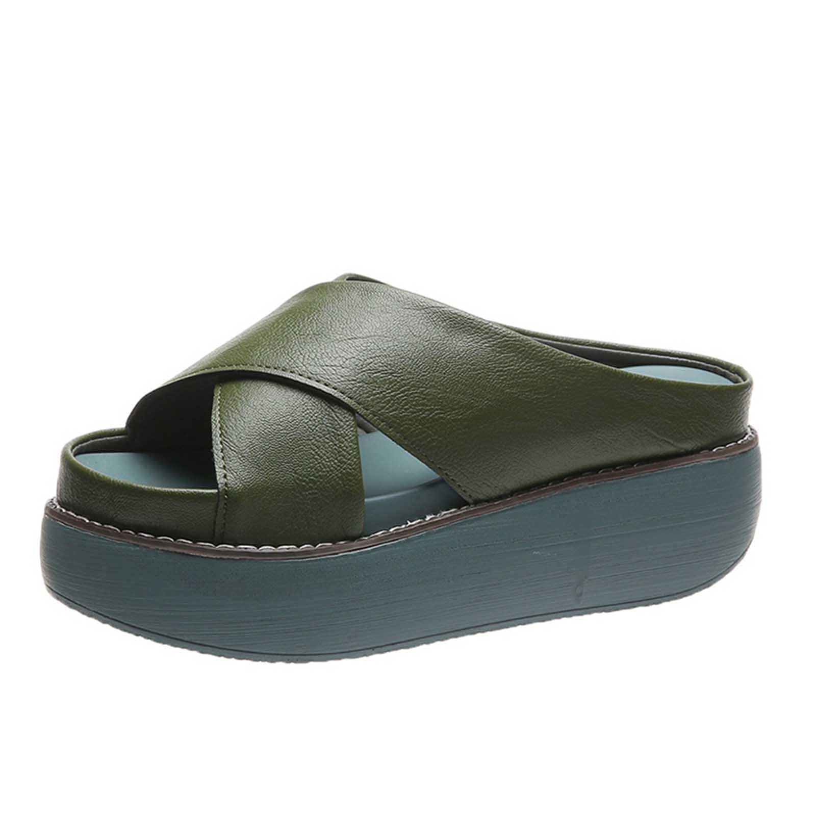 Hvyesh Women's Platform Sandals,Slip-On Flat Sandals