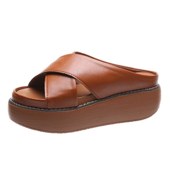 Hvyesh Women's Platform Sandals,Slip-On Flat Sandals, Comfort Slides Women Summer Essential Beach