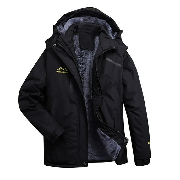 Hvyesh Winter Waterproof Ski Jacket for Women Long Sleeve Hoodied Windproof Coat Warm Outdoor Hiking Insulated Jacket Trendy Fleece Windbreaker Jackets
