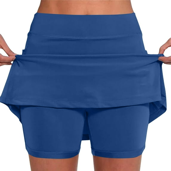 Hvyesh Women's Plus Size High Waited Pleated Tennis Skirt with Pockets Built-in Shorts Athletic Golf Skorts for Women Workout Sports