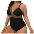 thumbnail image 1 of Hvyesh Women's Plus Size One Piece Swimsuit Trendy Patchwork Ruched Beachwear Tummy Control Bathing Suit, 1 of 9