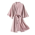 thumbnail image 1 of Hvyesh Women's Plus Size Silky Robes Satin Short Sleeve Bathrobes Pajamas Casual Short Pajamas Household Clothing Soft Loose Sleepwear Pajamas, 1 of 6