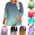 thumbnail image 1 of Hvyesh Women's Plus Size Tops Dressy Tie Dye Short Sleeve Blouses 2025 Summer Crew Neck Tshirt Oversize Blouses OfertasDelDía, 1 of 5