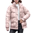 thumbnail image 1 of Hvyesh Women's Puffer Jacket Thickened Winter Shiny Coat Warm Stand Collar Zip Up Jacket Ski Bubble Coat, 1 of 8
