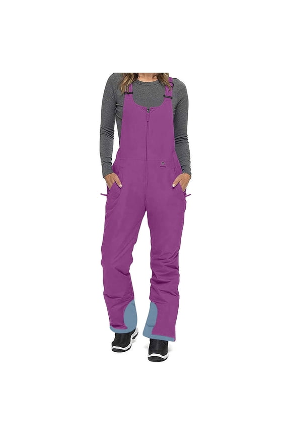 Women's Snow Bib - Insulated Waterproof Snow Pants Ski/Snowboard Overalls
